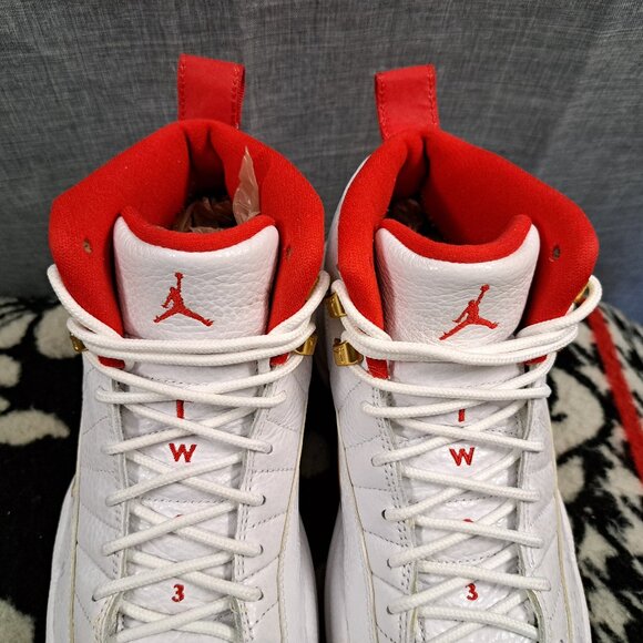 Nike Air Jordan Men Air Jordan 12 White Leather Sneakers Size 9 main image 9